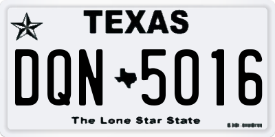 TX license plate DQN5016