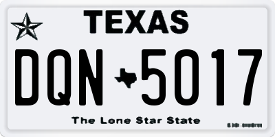TX license plate DQN5017