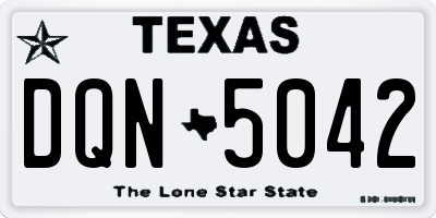 TX license plate DQN5042