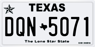 TX license plate DQN5071
