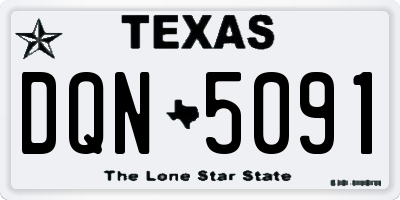 TX license plate DQN5091