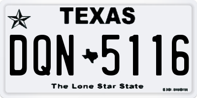 TX license plate DQN5116