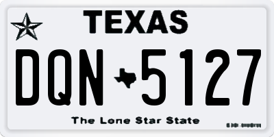 TX license plate DQN5127