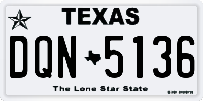 TX license plate DQN5136