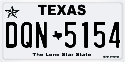TX license plate DQN5154