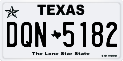 TX license plate DQN5182