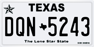 TX license plate DQN5243