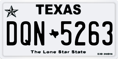 TX license plate DQN5263
