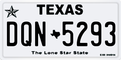 TX license plate DQN5293