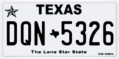 TX license plate DQN5326