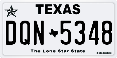 TX license plate DQN5348