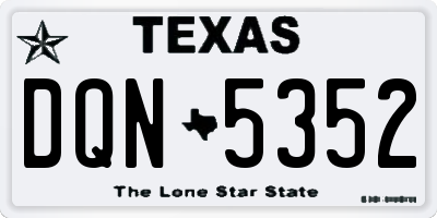 TX license plate DQN5352