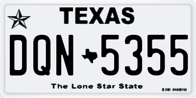 TX license plate DQN5355