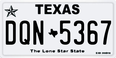 TX license plate DQN5367