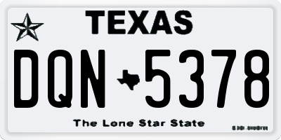 TX license plate DQN5378