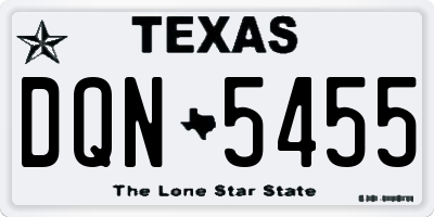TX license plate DQN5455