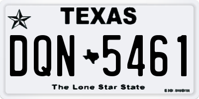 TX license plate DQN5461