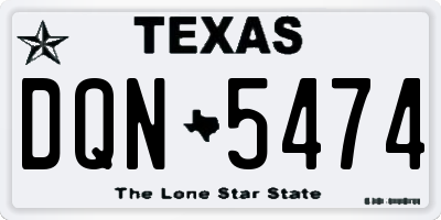 TX license plate DQN5474