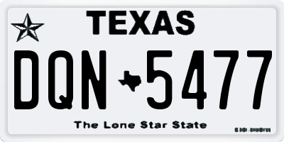 TX license plate DQN5477