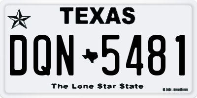 TX license plate DQN5481