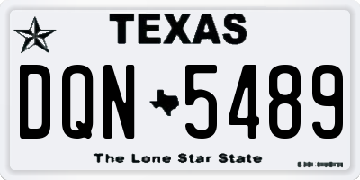 TX license plate DQN5489
