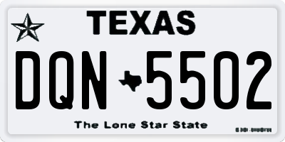 TX license plate DQN5502