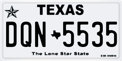 TX license plate DQN5535