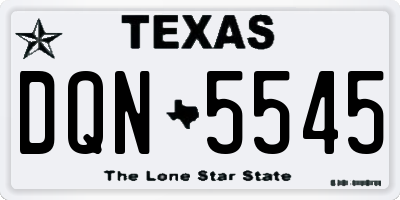 TX license plate DQN5545