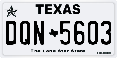 TX license plate DQN5603