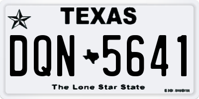 TX license plate DQN5641
