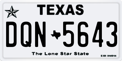 TX license plate DQN5643