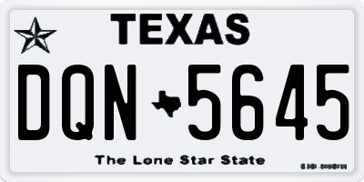TX license plate DQN5645