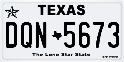 TX license plate DQN5673