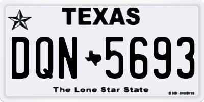 TX license plate DQN5693