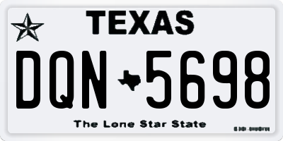 TX license plate DQN5698