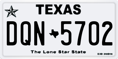 TX license plate DQN5702
