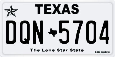 TX license plate DQN5704