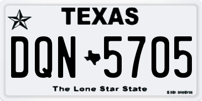 TX license plate DQN5705