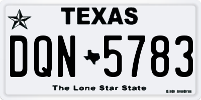TX license plate DQN5783