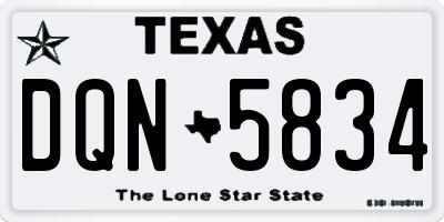 TX license plate DQN5834