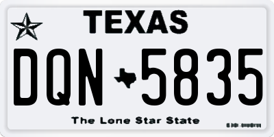 TX license plate DQN5835