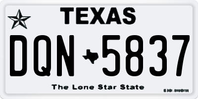 TX license plate DQN5837