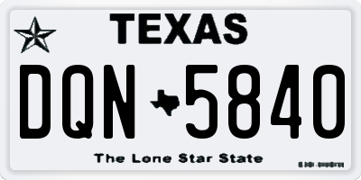 TX license plate DQN5840