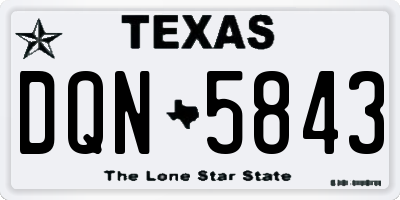 TX license plate DQN5843