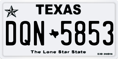 TX license plate DQN5853