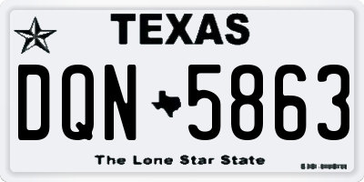 TX license plate DQN5863
