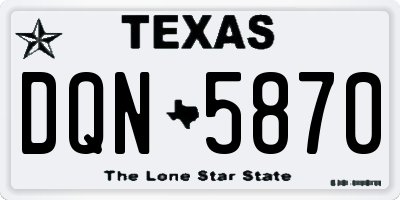 TX license plate DQN5870