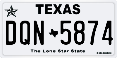 TX license plate DQN5874