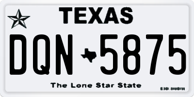 TX license plate DQN5875