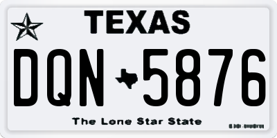 TX license plate DQN5876
